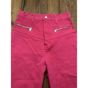 Zara Woman Hot Pink Pants Jeans Size Medium Ankle Zip Straight Leg Slim Coastal
